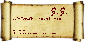 Zámbó Zakária névjegykártya
